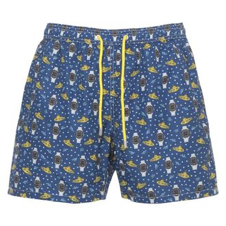 Saint Barth Beachwear, male, Blue, Size: S Lighting Micro Fantasy Swim Trunk