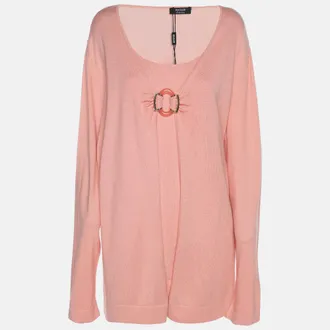 Basler Peach Stretch Knit Full Sleeve Shrug