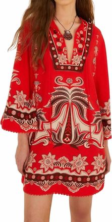 Farm Rio Anika Mini Dress In Garden Red