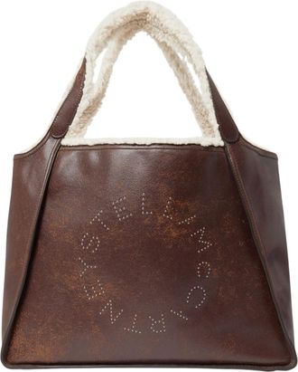 Stella McCartney Brown Logo Plush Large Tote