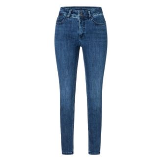 MAC Broeken Skinny-fit-Jeans MAC, Damen, Gr. 32, L&auml;nge 34, sporty dunkelblau, Denim/Jeans, Obermaterial: 82% Baumwolle, 9% Polyester, 5% Elastomultiester, 4% Elas