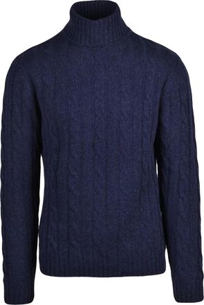 Daniele Fiesoli Crewneck Cable Knit Sweater In Extrafine Merino Wool