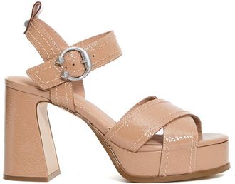 Ash Cross-Strap Sandal With Glossy Platform