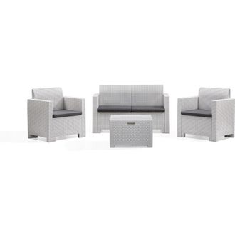 Milani Home Milani Home - nebraska - salotto da giardino completo di cuscini intreccio in rattan sintetico