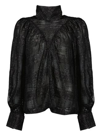 Iro embellished turtleneck blouse - women - Polyester - 36 - Black