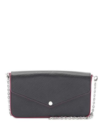 Louis Vuitton leather wallet on chain - women - Calf Leather - One Size - Black