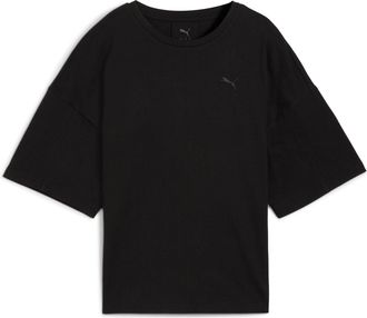 Puma T-Shirt PUMA HER OVERSIZED TEE, Damen, Gr. XL, schwarz (puma schwarz), Jersey, Obermaterial: 100% Baumwolle, unifarben, oversize normal, Rundhals, Shi