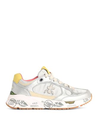 Premiata D Silver Leather Blend Sneakers