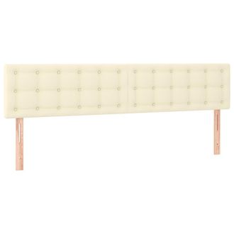 vidaXL Cabeceros 2 Unidades Cuero Sint&eacute;tico Color Crema 100x5x78/88 Cm Vidaxl