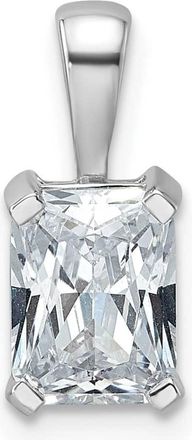 Diamond2Deal 14k White Gold 1 1/2 Ct Radiant Cut Lab Grown Diamond Pendant