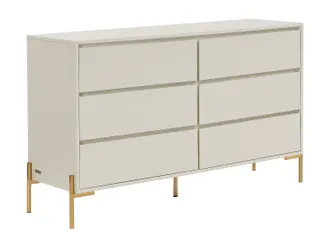 Vente-Unique C&oacute;moda 6 cajones - MDF y metal - Beige y dorado - KORASA de Pascal Morabito