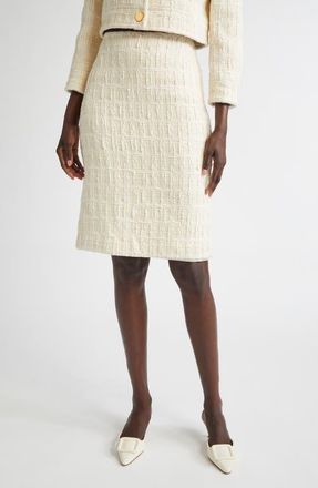 St. John Skyler Tweed Skirt in Ecru at Nordstrom, Size 10