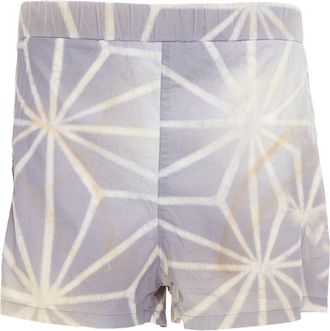 Marni light cream abstract print elastic shorts