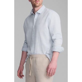 Mavi Slim Fit Textured Cotton Button-Up Shirt in Blue Yonder at Nordstrom, Size Xx-Large