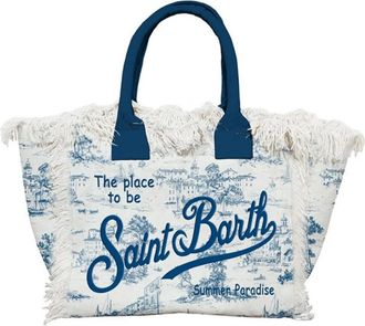 MC2 Saint Barth Tote Bags, female, Blue, Size: ONE SIZE St Tropez Canvas Small Bag