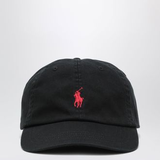 Polo Ralph Lauren Cappello da baseball nero con ricamo logo