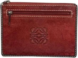 Loewe Pre-owned Madrid Vintage Card Holder - Dames - Vintage Accessoires - Rood - ONE Size - Leer - Vintage