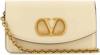 Valentino Garavani VLogo Signature Schoudertas - Dames - Schoudertassen - Wit - ONE Size - Leer - Tassen