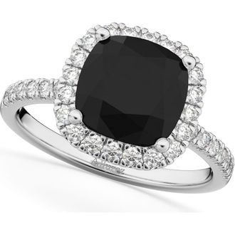 Allurez Cushion Cut Black Diamond Engagement Ring 14k White Gold in 2.55Ct/white Gold at Nordstrom, Size 6.5