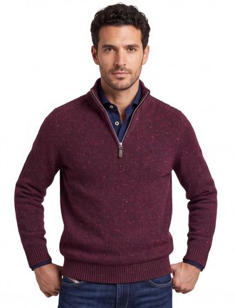 Fynch-Hatton Half zip trui Fynch Hatton gebreid rood