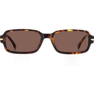 Victoria Beckham 1012 Rectangular Sunglasses in Brown Havana/Brown at Nordstrom