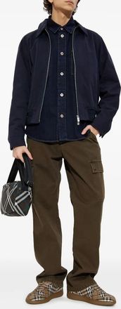 Burberry Mens Casual Trouser - Dark Green Cotton - Size EU 50 (Mens)