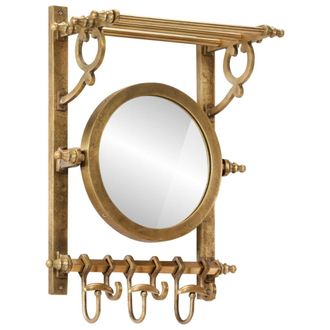 vidaXL Soporte De Equipaje Con Perchas Y Espejo De Pared Aluminio Vidaxl