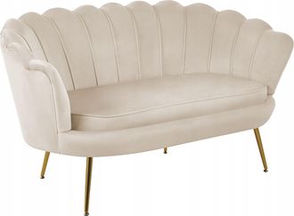OEM Divano Leggero In Velluto Beige Divano A Due Posti Imbottito Furnitex
