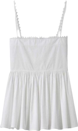 Jacquemus Square Neckline Cotton Top with Thin Straps
