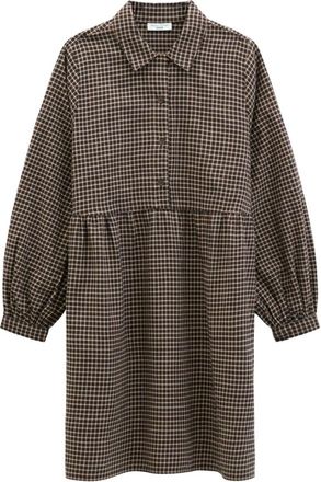 Marc O'Polo Flanellen Jurk - Dames - Jurken - Bruin - Maat: XS Flanel
