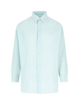 Kaptain Sunshine Green Long-Sleeved Classic Collar Cotton Shirt