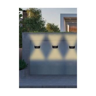 Trade Shop Trade Shop Traesio - Trade Shop - Applique Esterno Led 16 W Crown Ip65 Up & Down Nero Luce Calda Fredda Natural
