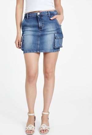 Guess Eco Whitney Mini Denim Cargo Skirt