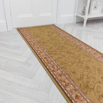Runrug Hallway Runner Rug - Non-Slip, Hardwearing, 5.4mm - Cheops in Beige | Size: 80 cm x 390 cm