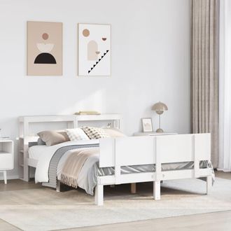 vidaXL Vidaxl - Giroletto Con Testiera Bianco 150x200 Cm Legno Massello Di Pino