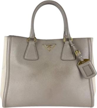 Prada Pre-owned Vintage Tote Bag - Dames - Vintage Shopper - Grijs - ONE Size - Leer - Vintage