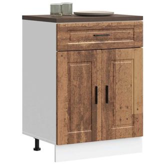 Berkfield Home Kitchen Base Cabinet&not;Porto Old Wood Engineered Wood in Brown