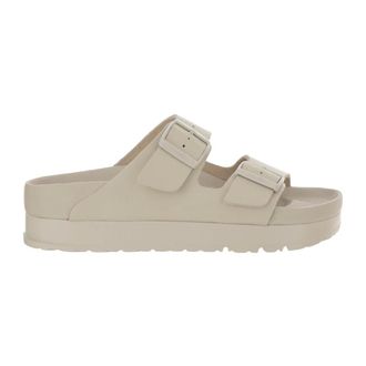 Birkenstock Sliders, female, Beige, Size: 11 US Arizona PAP Flex Platform Narrow Fit