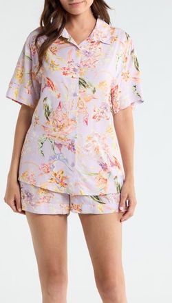 Papinelle Sleepwear Bailey Boxer Short Pajamas in Soft Lavender at Nordstrom, Size X-Small