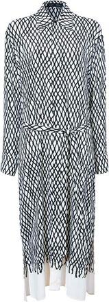 Proenza Schouler Bailey abstract-print midi dress - women - Viscose - 8 - White