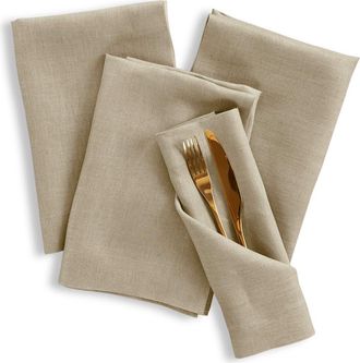 Solino Home Linen Dinner Napkins Set of 4, 20 x 20 Inch for Dining Table, Holiday and Everyday Table Decor - Fete in Vintage Khaki at Nordstrom, Size