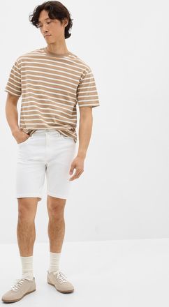 Only & Sons Mens Cuffed white denim Bermuda Shorts