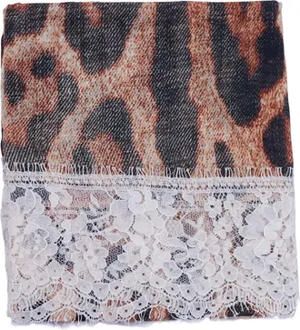 Ermanno Scervino Animal Print Floral Foulard Scarf
