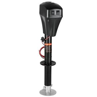 OEM Gato El&eacute;ctrico Para Remolque Con Conector De 2 V&iacute;as, Manivela Manual Y Cubierta Resistente A La Intemperie, Carga De 2267 Kg Elevaci&oacute;n De 255 - 860 Mm