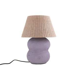 Rendez-Vous D&eacute;co L&aacute;mpara de mesa de yute y papel morado