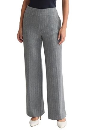 Jones New York Pull-On Wide Leg Pants in Med Heather Grey/Jones White at Nordstrom, Size X-Large P