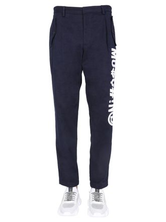 Moschino Symbols Logo Cotton Trousers - Blue