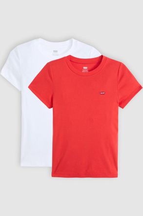 Levi's Camiseta Essential (paquete de 2) - Mujer - 2XS - Multicolor / White + & Poppy Red White+ & Poppy Red