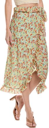 Ganni Mesh Ruffle Midi Skirt
