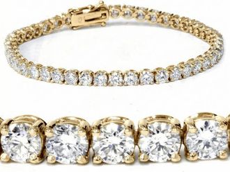 Pompeii3 7Ct TW Round Lab Grown Diamond Womens Tennis Bracelet 14K Yellow Gold 7